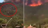 Marmaris'te yangını kaydeden vatandaştan dikkat çeken sözler: Biri ormanı ateşe verdi bak