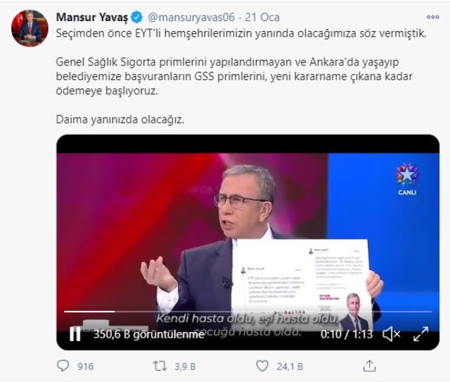 Melih Gökçek GSS primleri üzerinden Yavaş'ı hedef alıp bazı AK Partililere tepki gösterdi