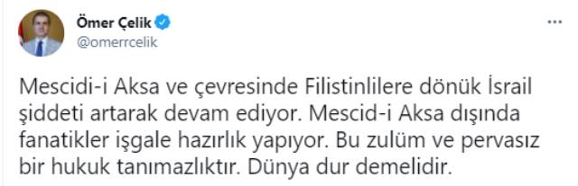 Mescid-i Aksa'da saldırılar devam ederken, Türkiye'den tepkiler peş peşe geldi