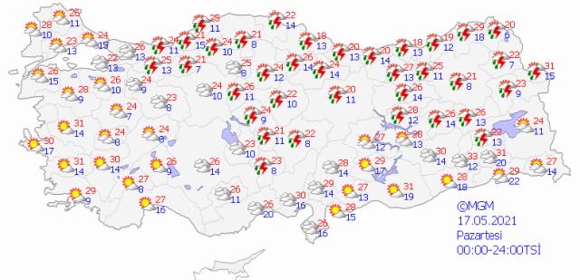 Meteoroloji'den 36 il için uyarı! Şemsiyeleri hazırlayın kuvvetli yağmur geliyor Meteoroloji'den 36 il için uyarı! Şemsiyeleri hazırlayın kuvvetli yağmur geliyor