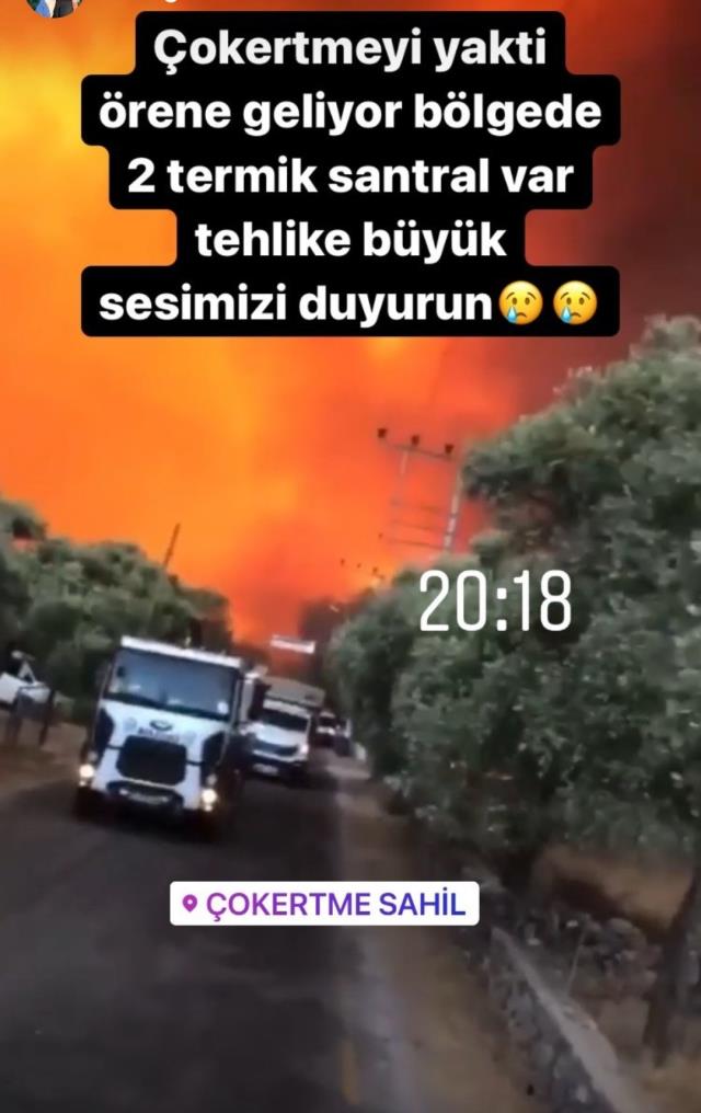 Milas'taki yangın bölgedeki termik santrallere yaklaşması panik yarattı