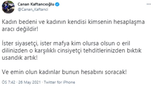 Sedat Peker'in son açıklamasına Canan Kaftancıoğlu'ndan sert tepki