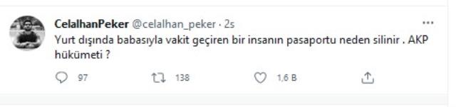 Sedat Peker'in oğlu Celalhan Peker'in pasaportu iptal edildi