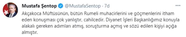 Selanik göçmenleriyle ilgili kullandığı ifadelerle tepki çeken Akçakoca müftüsü açığa alındı