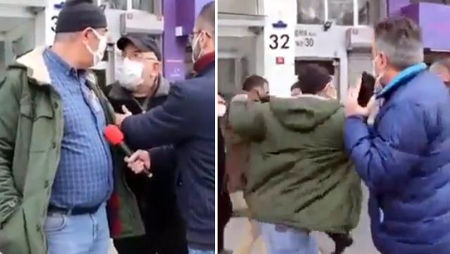 Siyasi kutuplaşmanın sokağa yansıması! Röportaj esnasında tekmeler yumruklar havada uçuştu