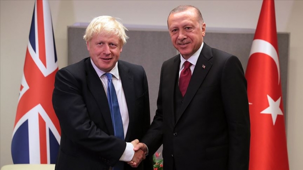 İngiltere Başbakanı Boris Johnson ve Cumhurbaşkanı Recep Tayyip Erdoğan.