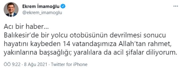 Son Dakika! Balıkesir'de yolcu otobüsü devrildi: 14 kişi hayatını kaybetti, 18 yaralı var