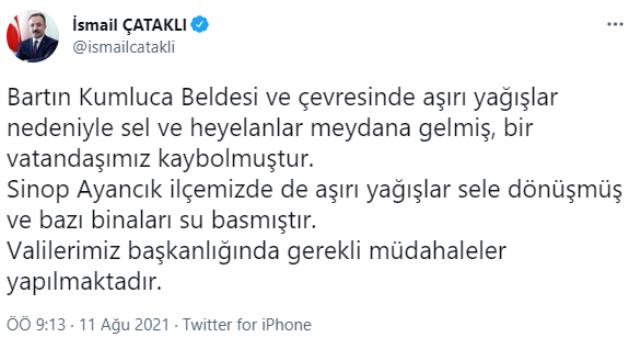 Son Dakika: Bir sel haberi de Sinop'tan! Ayancık ilçesindeki fabrikada işçiler mahsur kaldı, bir hastane tahliye edildi