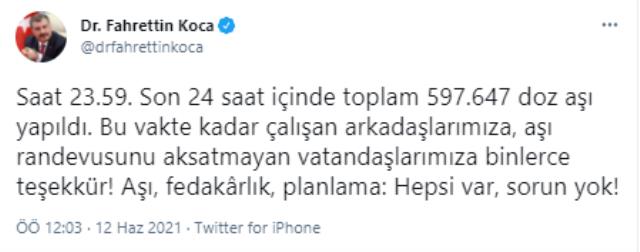 Son Dakika: Kovid-19'la mücadele kapsamında uygulanan aşı miktarı 33 milyonu aştı