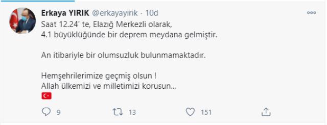 Son Dakika! Türkiye beşik gibi sallanıyor! Elazığ merkezde 4,1 büyüklüğünde deprem
