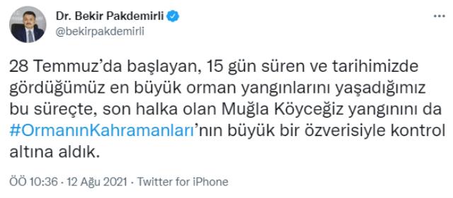 Son Dakika: Türkiye'de 28 Temmuz itibarıyla başlayan büyük orman yangınlarının tümü kontrol altına alındı