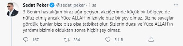 Suç örgütü lideri Sedat Peker iddiaları doğruladı: Tüm aile koronavirüse yakalandık, hastalığım ağır geçiyor
