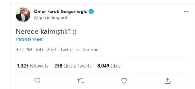 Tahliyesine karar verilen HDP'li Ömer Faruk Gergerlioğlu'ndan 'nerede kalmıştık' paylaşımı