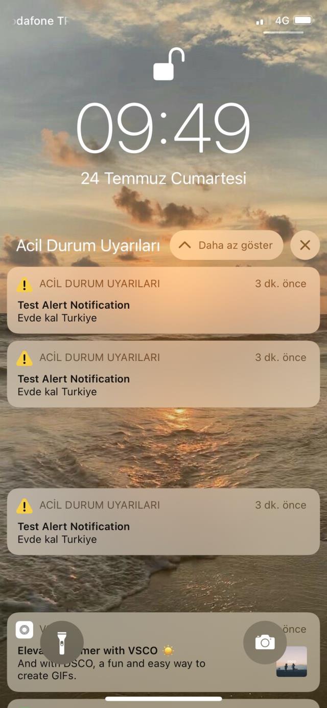 Türkiye'deki iPhone kullanıcıları 'Evde kal' bildirimiyle Acil Durum Uyarısı aldı