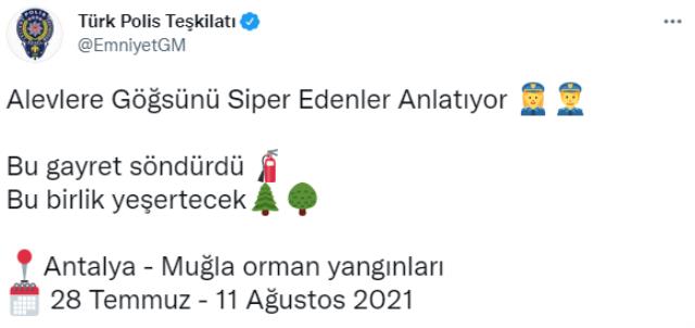 Türkiye'deki orman yangınlarıyla ilgili EGM'den duygulandıran belgesel