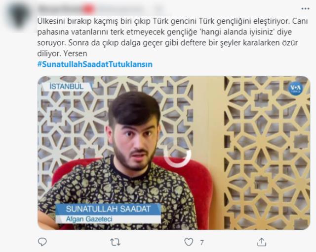 Türk kadınlarına ve Tanju Özcan'a hakaretler eden Afgan'a tepkiler dinmiyor! SunatullahSaadatTutuklansın etiketi TT oldu