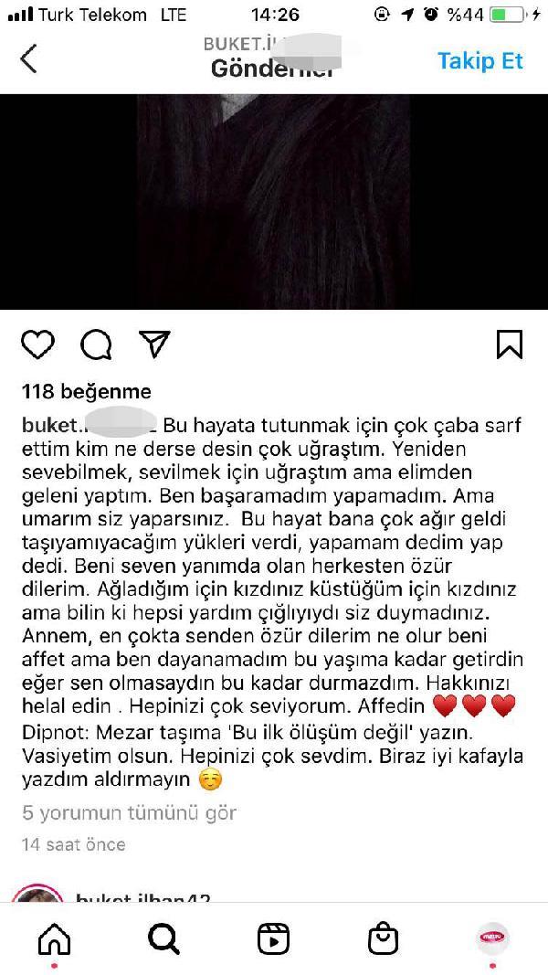Yol kenarında ölü bulunan Buket'in 'Vasiyetim olsun' mesajı ortaya çıktı