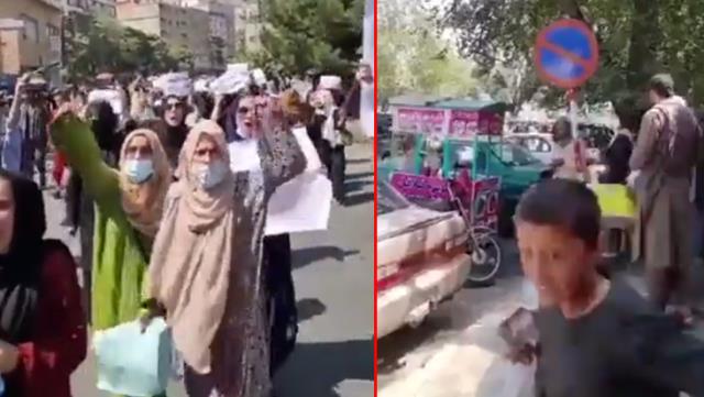 Yüzlerce Afgan kadın, Kabil sokaklarını 'Özgürlük' sloganlarıyla inletti! Taliban göstericileri ateş açarak dağıttı Yüzlerce Afgan kadın, Kabil sokaklarını 'Özgürlük' sloganlarıyla inletti! Taliban göstericileri ateş açarak dağıttı